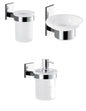 Gedy Maine chrome wall-mounted toothbrush holder, soap dispenser, and soap dish set
