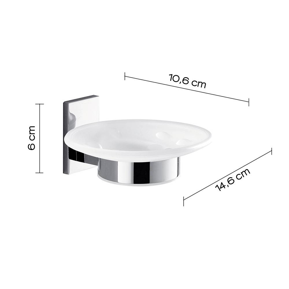 Set portaspazzolini, dosasapone e portasapone da muro Gedy linea Maine cromato