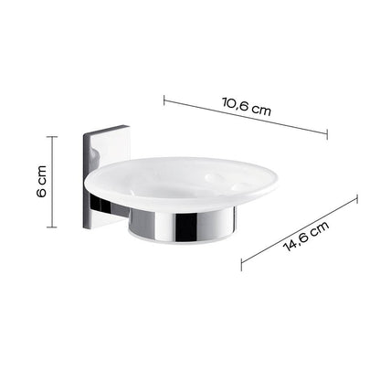 Set portaspazzolini, dosasapone e portasapone da muro Gedy linea Maine cromato