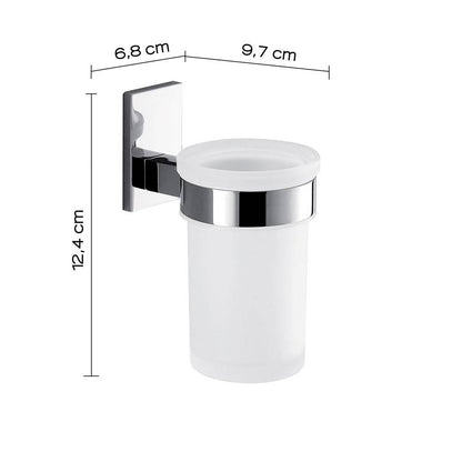 Set portaspazzolini, dosasapone e portasapone da muro Gedy linea Maine cromato