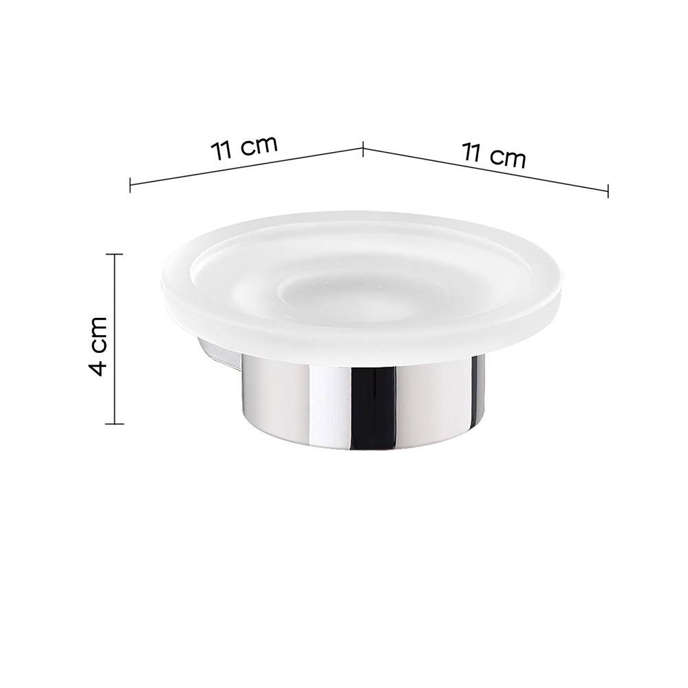 Set portaspazzolini, dosasapone e portasapone da muro Gedy linea Pirenei cromato