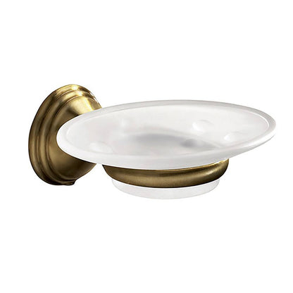 Set portaspazzolini, dosasapone e portasapone da muro Gedy linea Romance bronzo