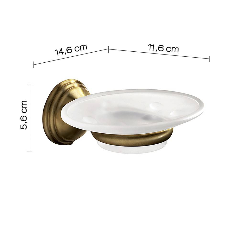 Set portaspazzolini, dosasapone e portasapone da muro Gedy linea Romance bronzo