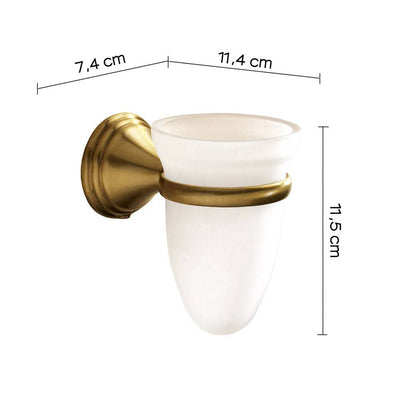 Set portaspazzolini, dosasapone e portasapone da muro Gedy linea Romance bronzo