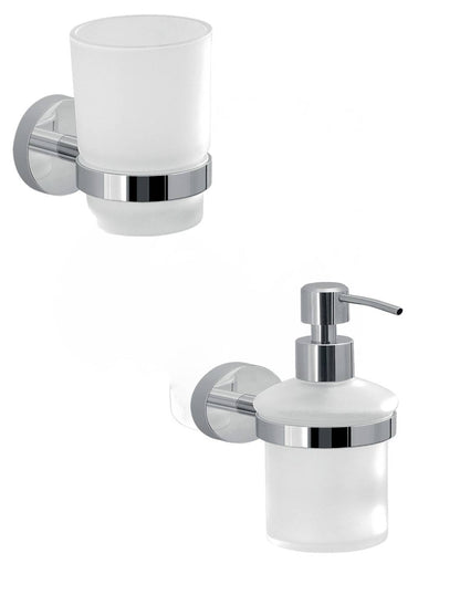 Set portaspazzolini e dosasapone da muro Gedy linea Eros cromato