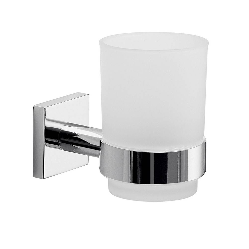 Set portaspazzolini e dosasapone da muro Gedy linea Fuji cromato