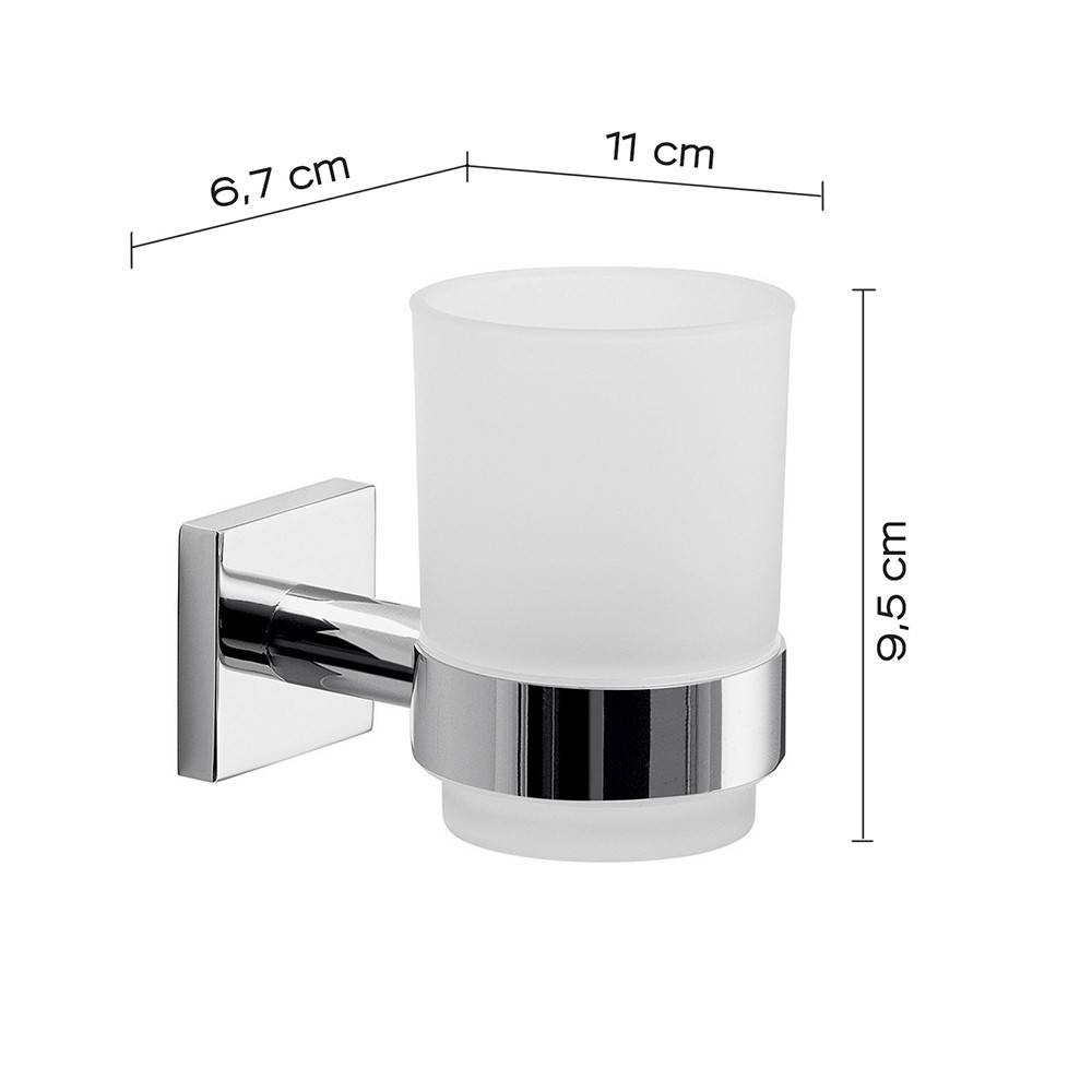 Set portaspazzolini e dosasapone da muro Gedy linea Fuji cromato