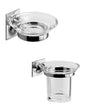 Gedy Wizard Chrome Wall Mounted Toothbrush and Soap Holder Set