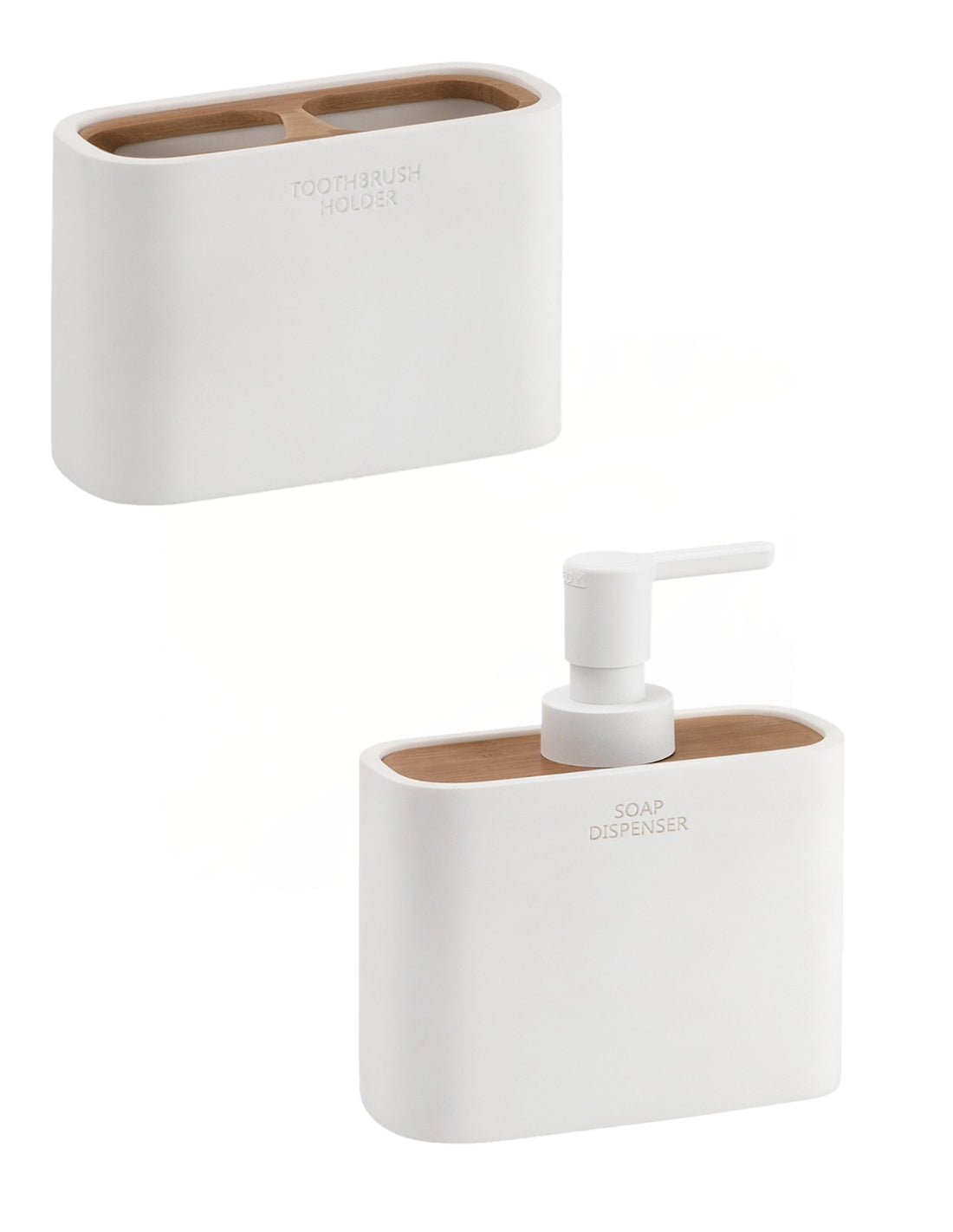 Set portaspazzolini e dosasapone d'appoggio Gedy linea Ninfea bianco matt