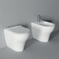 Back-to-wall rimless close-coupled toilets with toilet seat cover, UNICA model by Alice Ceramica