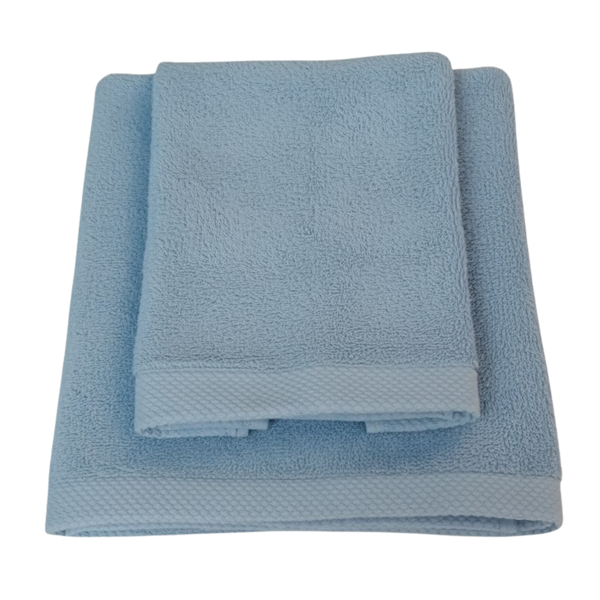 Set Spugna Asciugamano + Ospite Tinta Unita 100% Cotone Koet