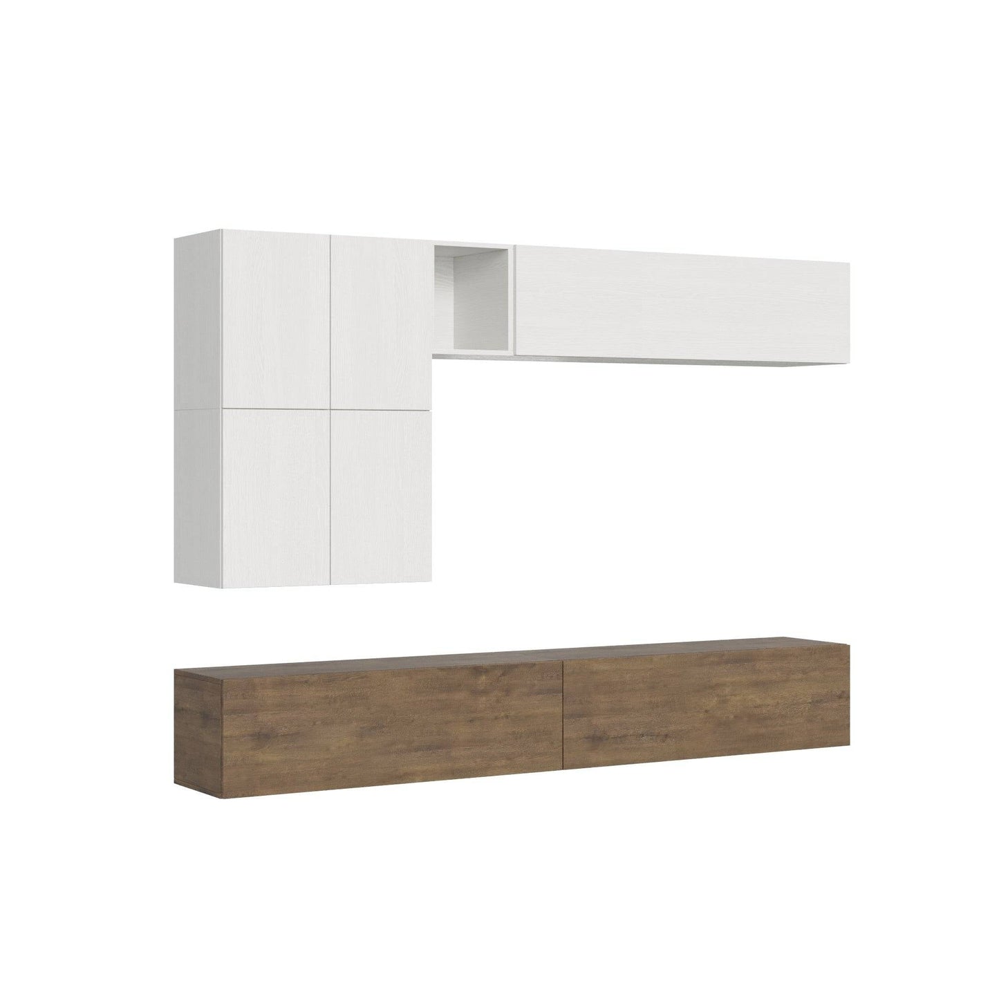 Composizione parete soggiorno Isoka A16 L.268 P.39,2