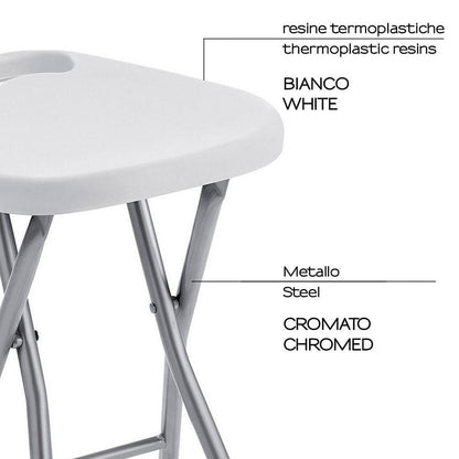 Sgabello da bagno GEDY in acciaio inox richiudibile colore Bianco