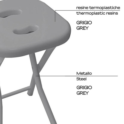 Sgabello da bagno GEDY in acciaio inox richiudibile colore Grigio