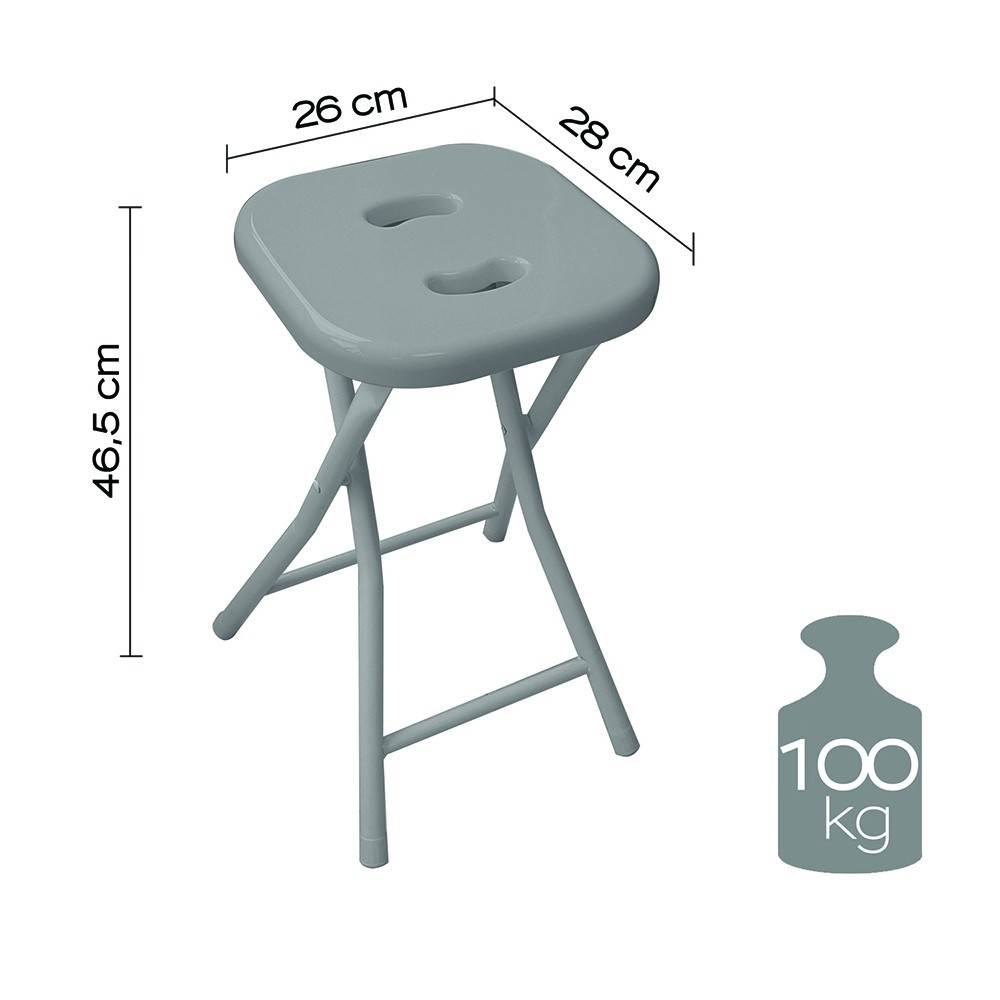 Sgabello da bagno GEDY in acciaio inox richiudibile colore Grigio