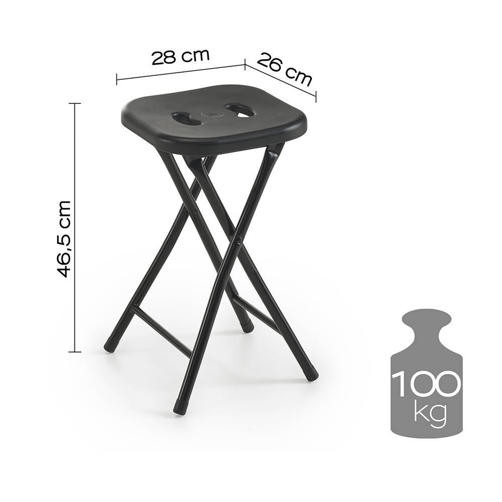 Sgabello da bagno GEDY in acciaio inox richiudibile colore Nero