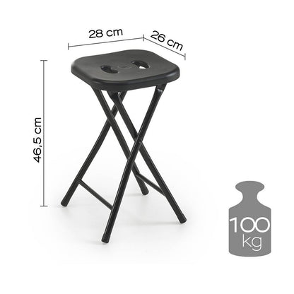 Sgabello da bagno GEDY in acciaio inox richiudibile colore Nero