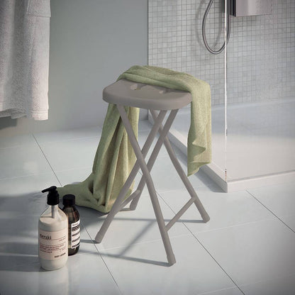 Sgabello da bagno GEDY in acciaio inox richiudibile colore Totora chiaro