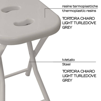 Sgabello da bagno GEDY in acciaio inox richiudibile colore Totora chiaro