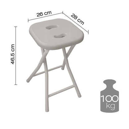 Sgabello da bagno GEDY in acciaio inox richiudibile colore Totora chiaro