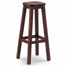 Hocker aus Kiefernholz ohne Rückenlehne, Nussbaumfarben