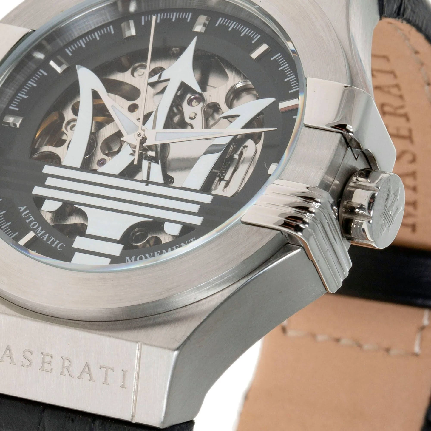 Maserati Uhr R8821108001 Automatik Herren Skelettiert Leder Schwarz 42mm