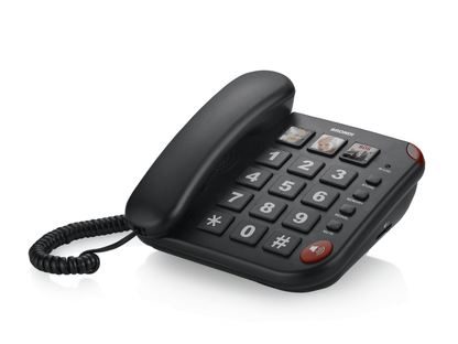 BRONDI BRAVO 15 SCHWARZ FESTNETZTELEFON FREISPRECHFUNKTION GROSSE TASTEN FÜR SENIOREN SOS-ANRUFFUNKTION