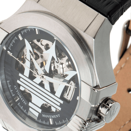 Maserati Uhr R8821108001 Automatik Herren Skelettiert Leder Schwarz 42mm