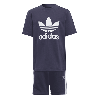 Adidas completo da ragazzo t-shirt e pantaloncino HC9445 blu-bianco