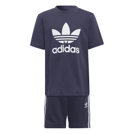 Adidas completo da ragazzo t-shirt e pantaloncino HC9445 blu-bianco