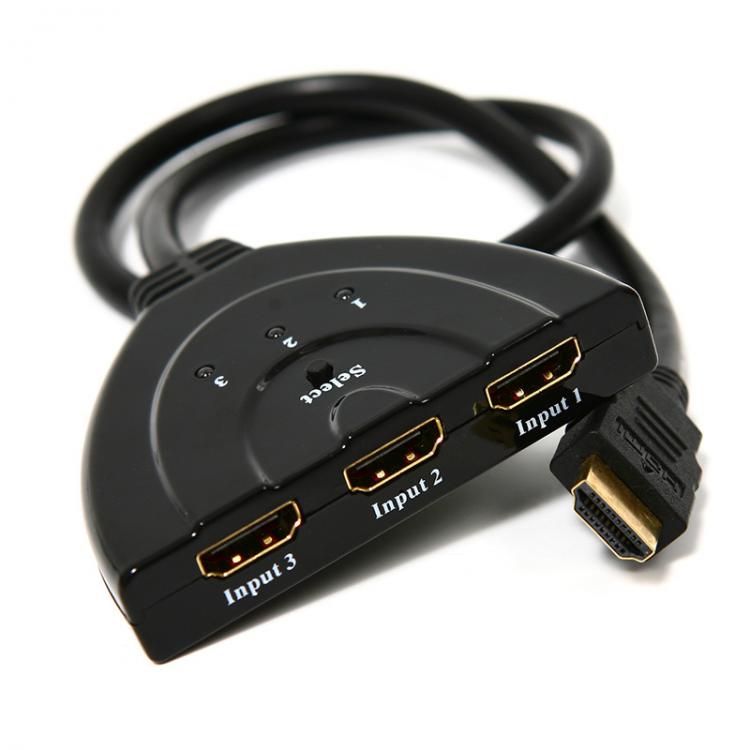 HDMI Switch Kabel 1080p 3 Port Full HD TV Mehrfachsteckdose Splitter Adapter