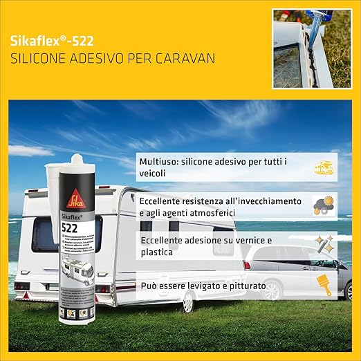 Sika Sigillante STP Caravan e Camper SikaFlex 522 Bianco Nero resistente ad UV e agenti chimici