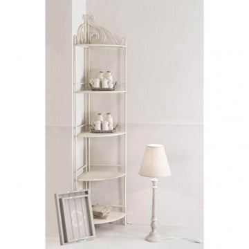 Scaffale in acciaio 5 piani verniciato bianco antico 50x35x175 cm
