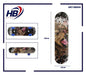 Hb Sport Unisex Children's Wooden Skateboard Colorful Pattern 43Cm Brown