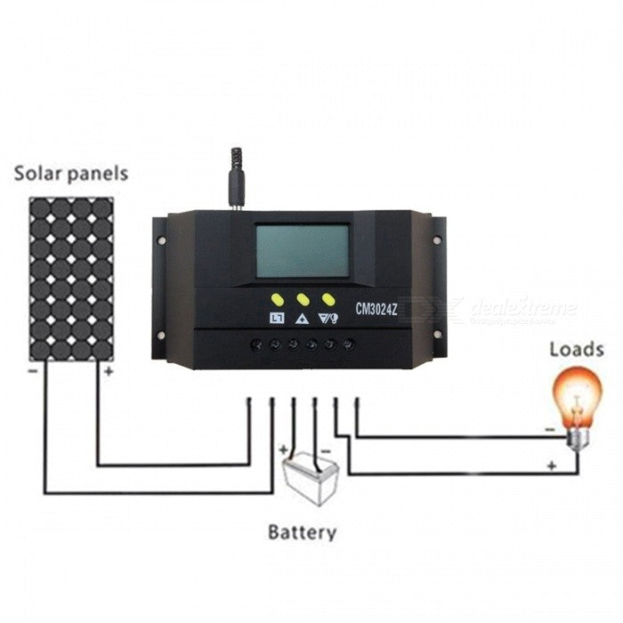 SOLARLADEREGELGERÄT 12V/24V 30A AUTOMATISCH FÜR SOLARPANEELE
