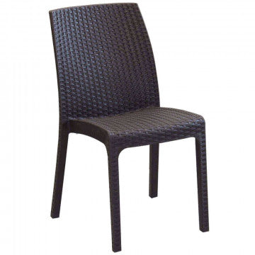 Sedia Virginia - Seduta in Wicker con Struttura in Plastica Stampata