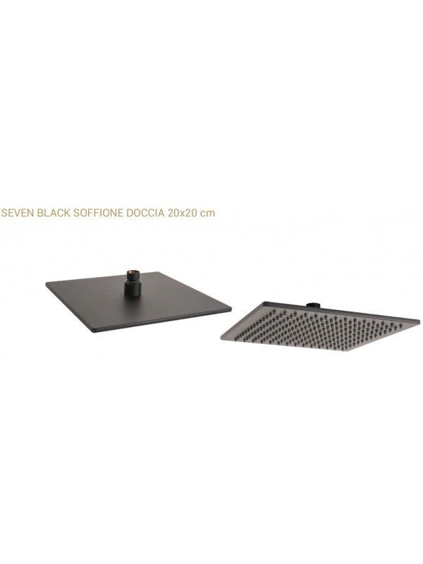 Soffione Doccia Quadrato Nero Opaco 30x30  Mod. Seven metaform
