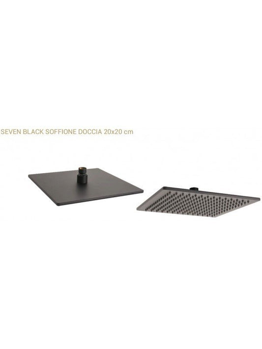 Soffione Doccia Quadro 20x20 Nero Opaco  Metaform