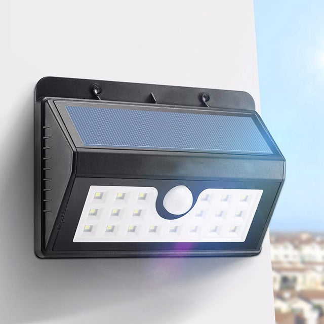 Faro Faretto Energia Solare Applique A Led Fotovoltaico Luce Sensore 3 Modalita