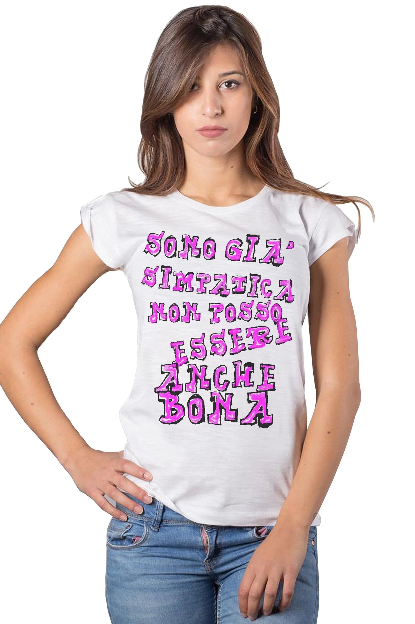 T-shirt Donna 'Sono già Simpatica' – Cotone Bio