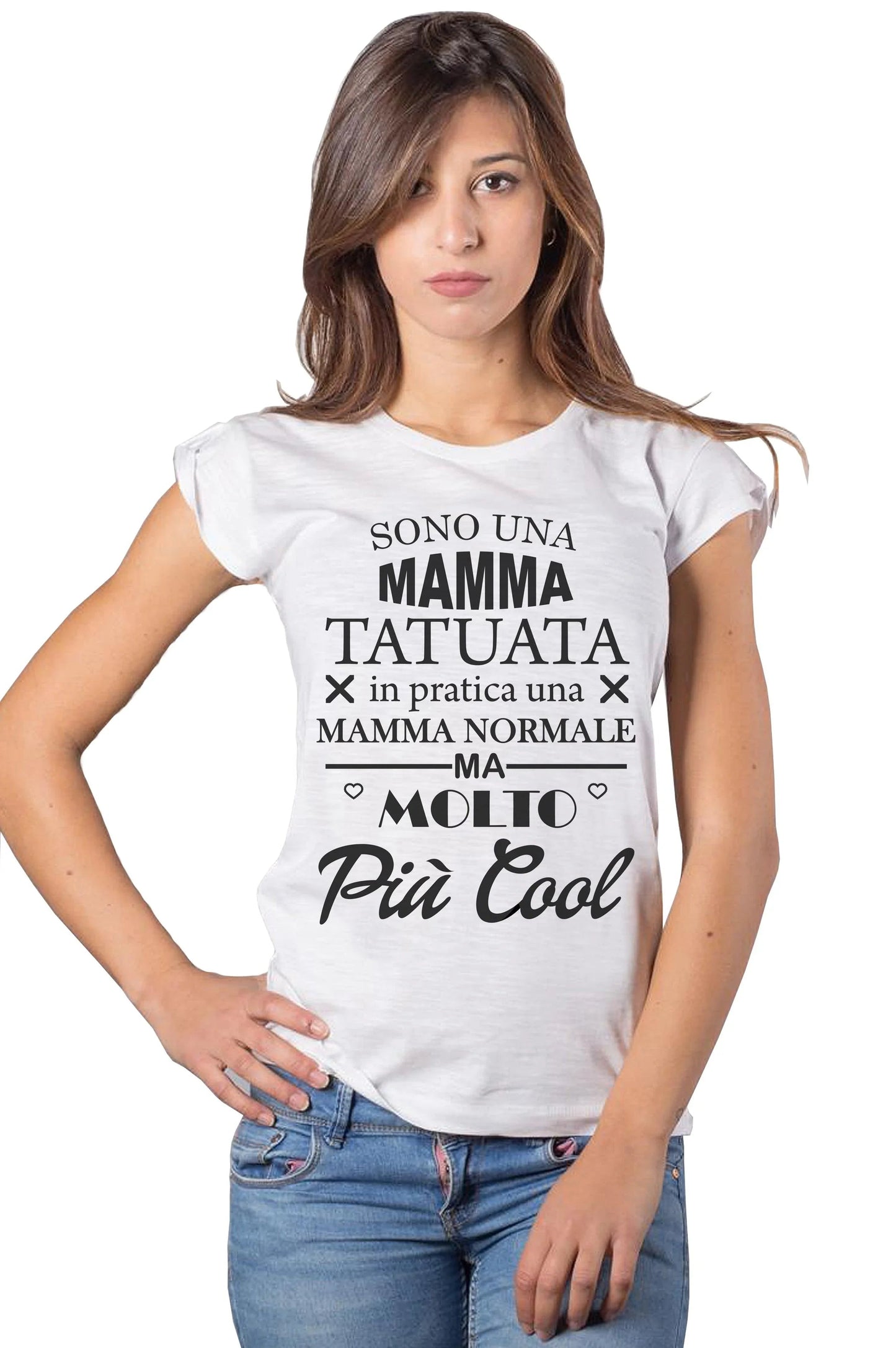 T-shirt Donna Sono Una Mamma Tatuata - Cotone Bio