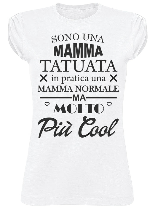 T-shirt Donna Sono Una Mamma Tatuata - Cotone Bio