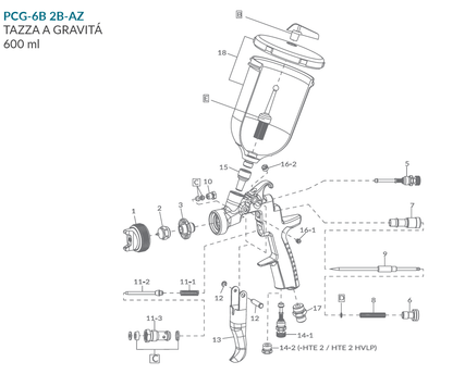 Pistola A Spruzzo Aerografo AZ3 HTE2 AV Anest iwata Air Gunsa Professionale