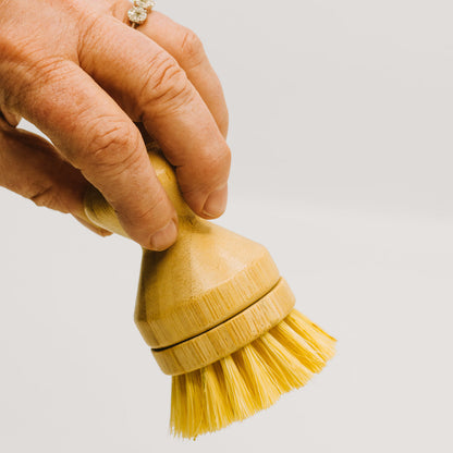 Spazzola piatti ecologica manico corto