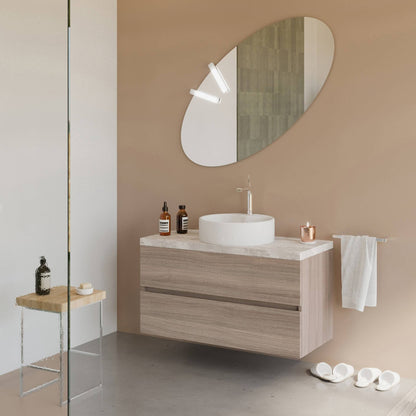 Specchiera Bagno Ovale 120x60 cm con Illuminazione LED