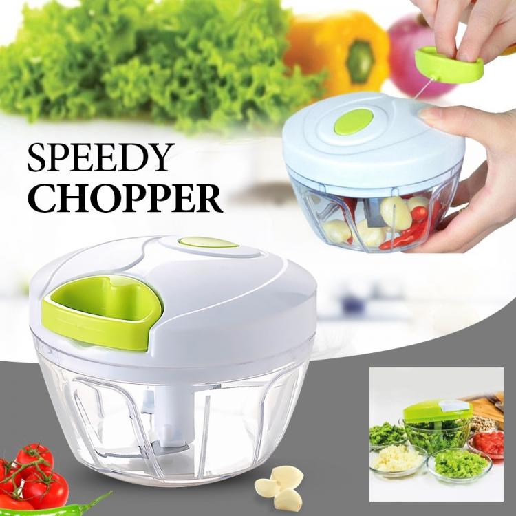 Speedy Chopper Zerkleinerer Manueller Gemüseschneider mit Seilzug für Obst, Gemüse, Salatschleuder