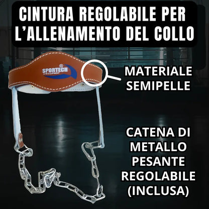 Cintura palestra allenamento collo imbracatura imbottita testa Head Harness catena metallo