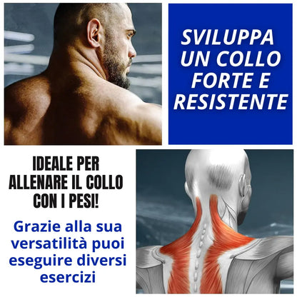 Cintura palestra allenamento collo imbracatura imbottita testa Head Harness in pelle con catena