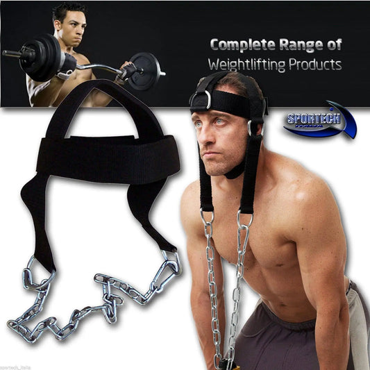 Cintura palestra allenamento collo imbracatura testa - Head Harness con catena metallo