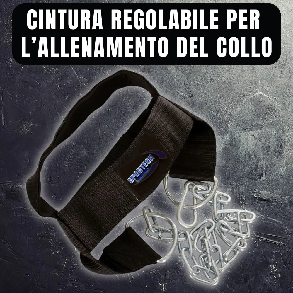 Cintura palestra allenamento collo imbracatura testa - Head Harness con catena metallo